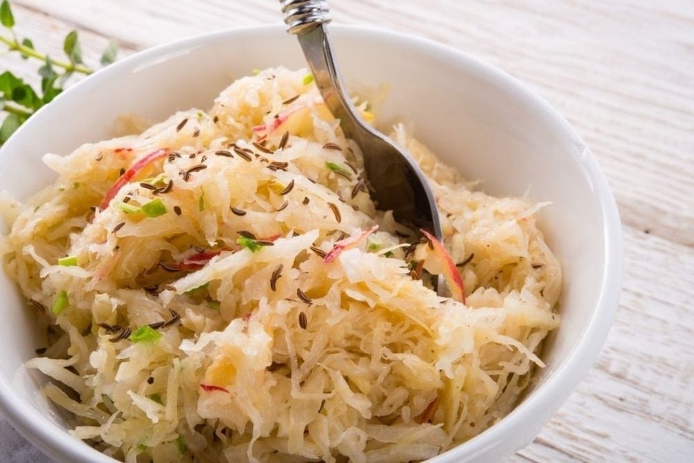 Sauerkraut with carrots.