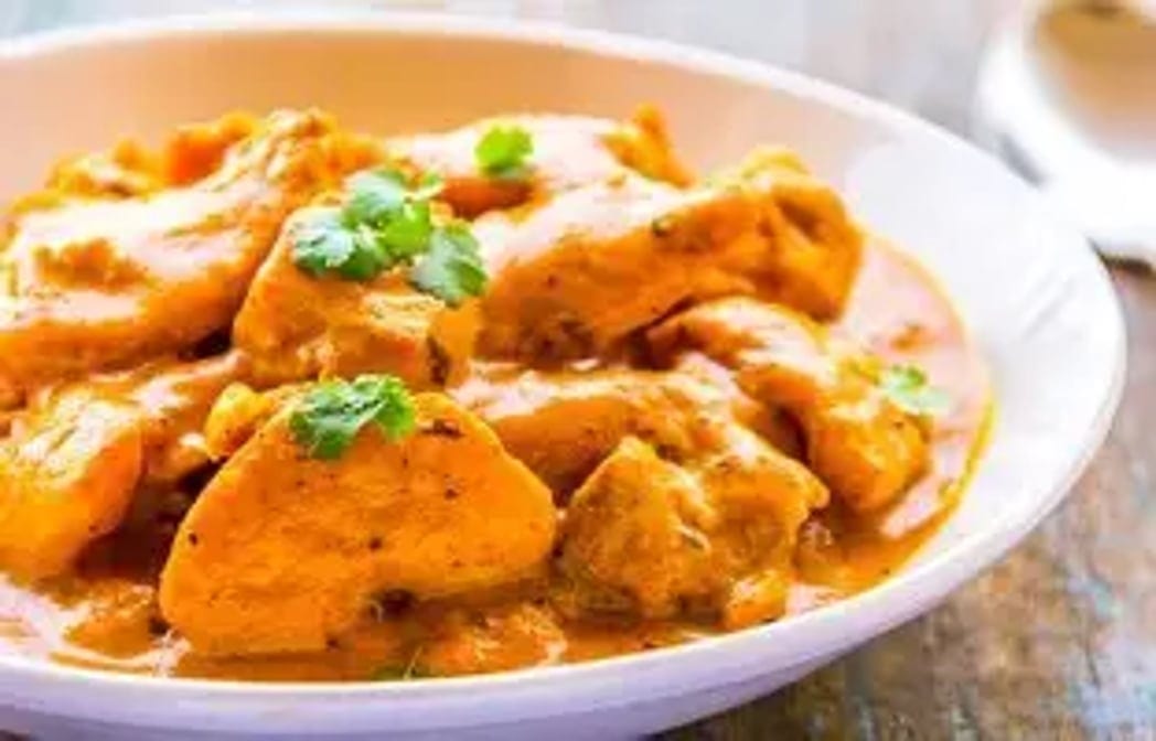 Chicken curry boneless & rice.