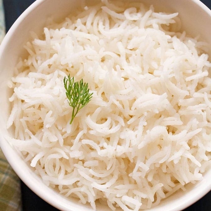 Plain basmati rice.