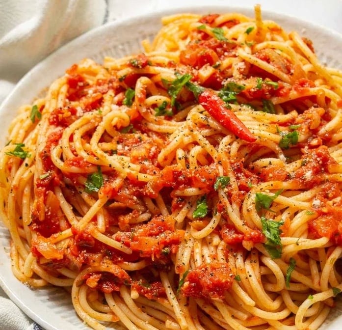 Pasta arrabiata.